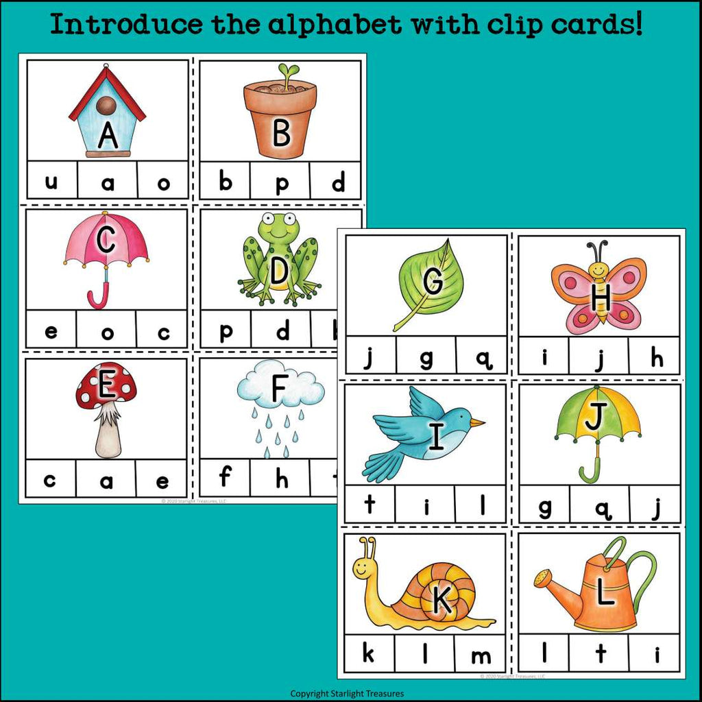 Spring Alphabet Clip Cards for Early Readers - Alphabet Clip Cards FREEBIE