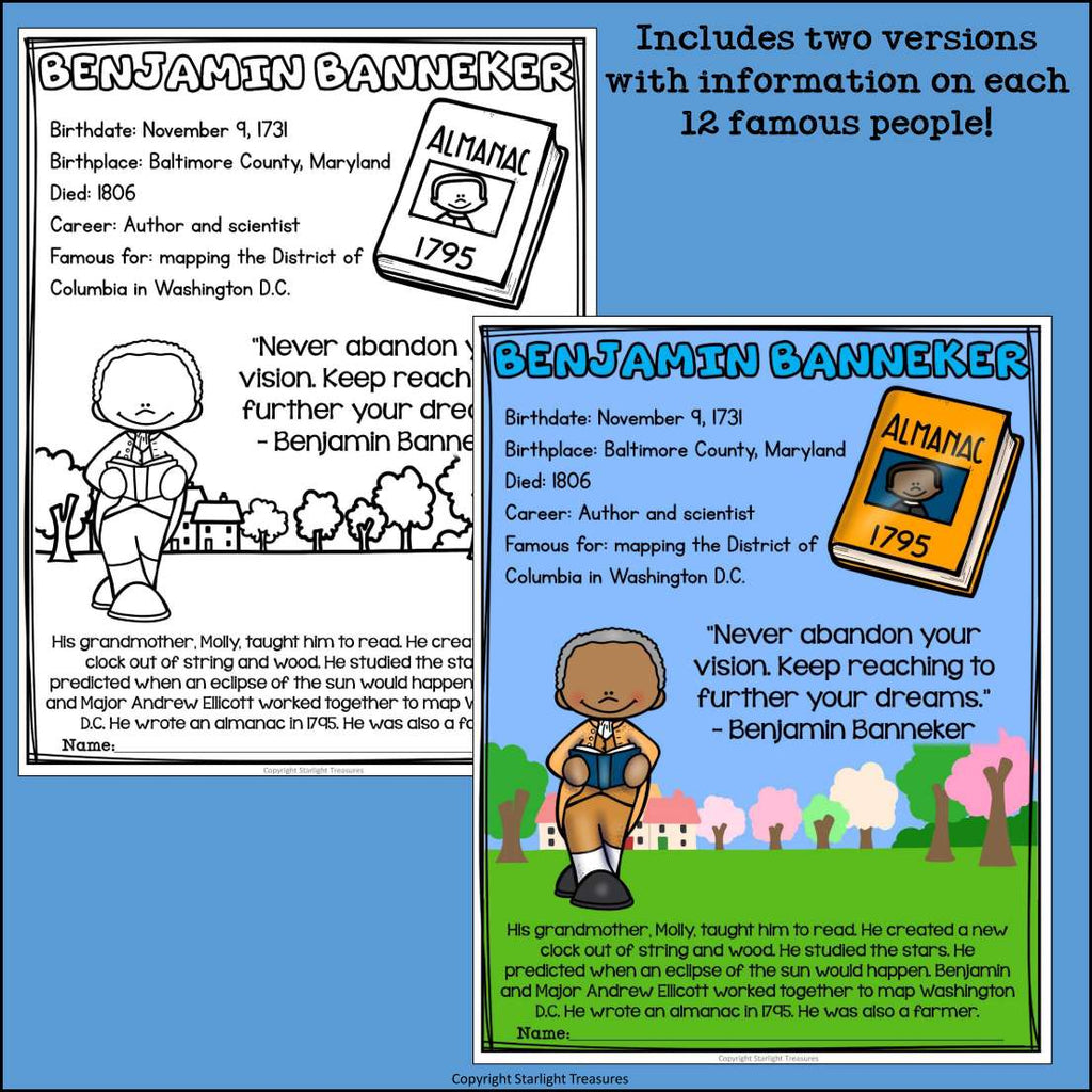 Black History Month Fact Sheets for Early Readers #1