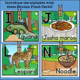 Alphabet Flash Cards for Early Readers - Country of Bhutan