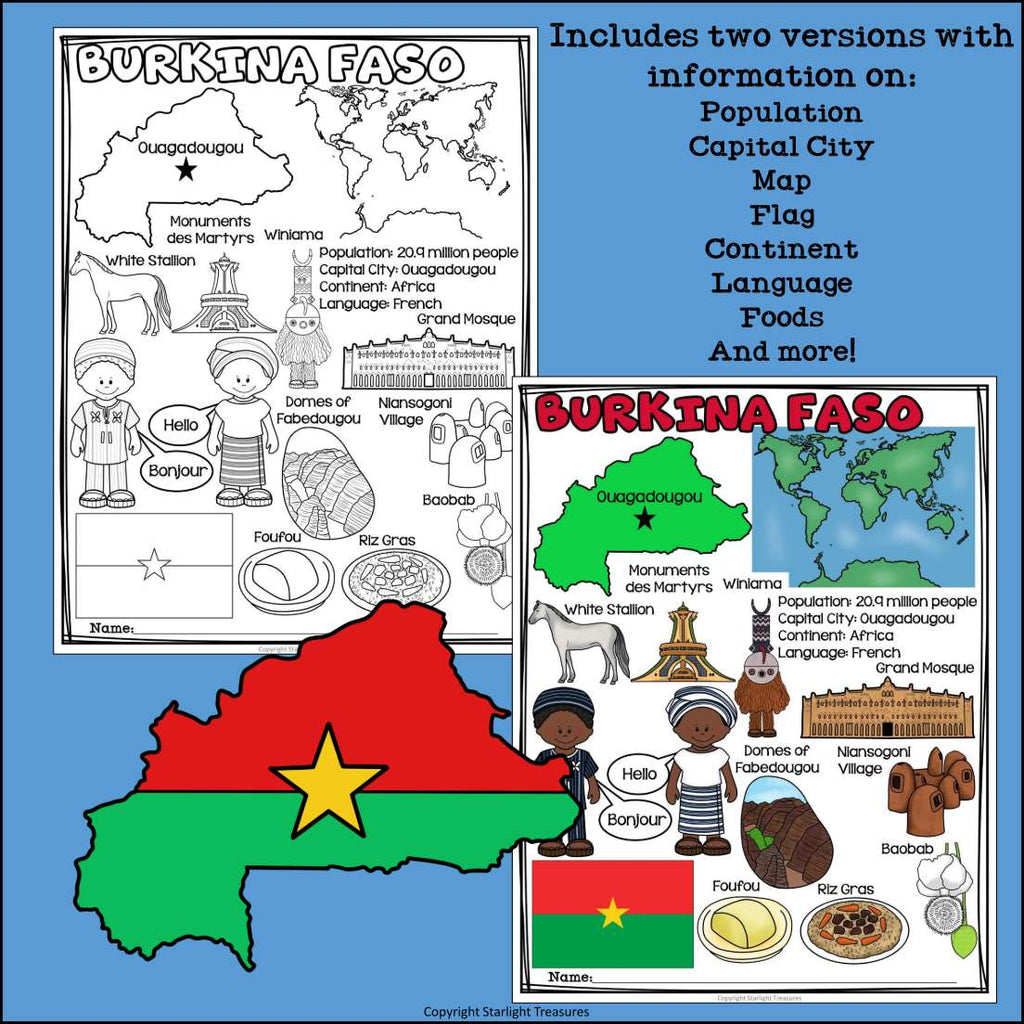 Burkina Faso Fact Sheet for Early Readers