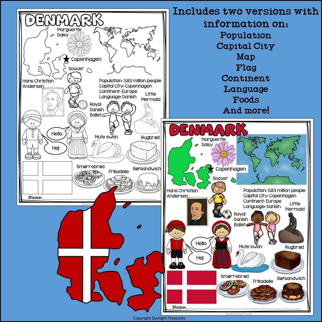 Denmark Fact Sheet for Early Readers