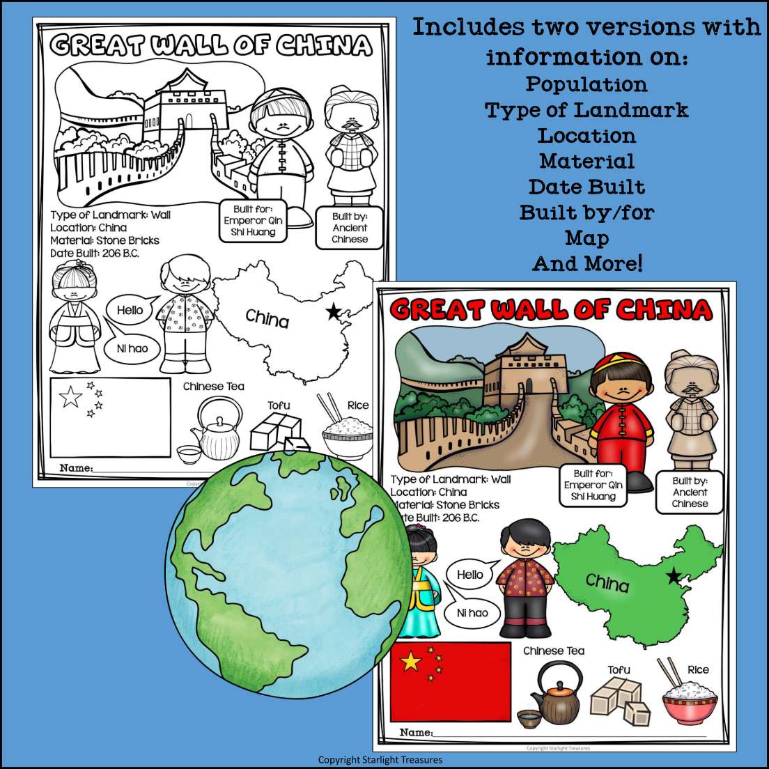 Great Wall of China Fact Sheet for Early Readers - World Landmarks