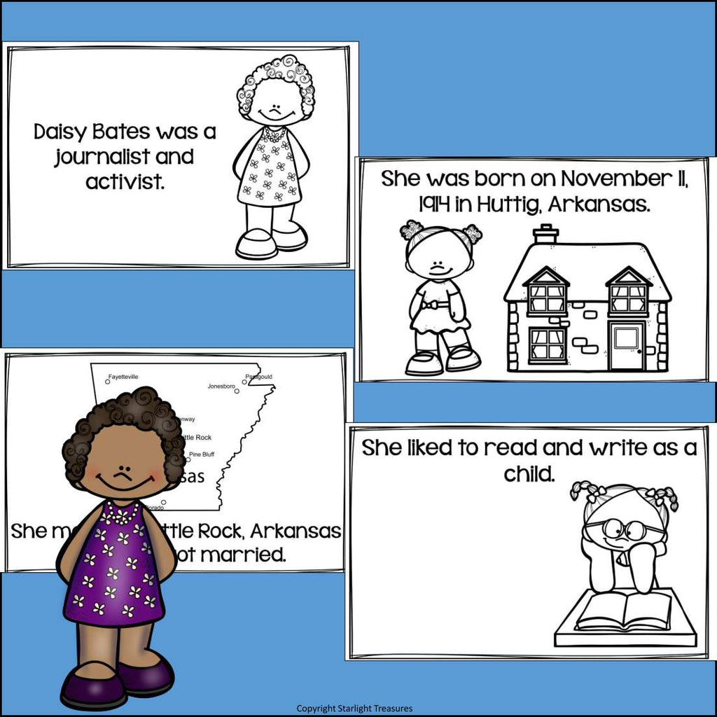Daisy Bates Mini Book for Early Readers: Black History Month