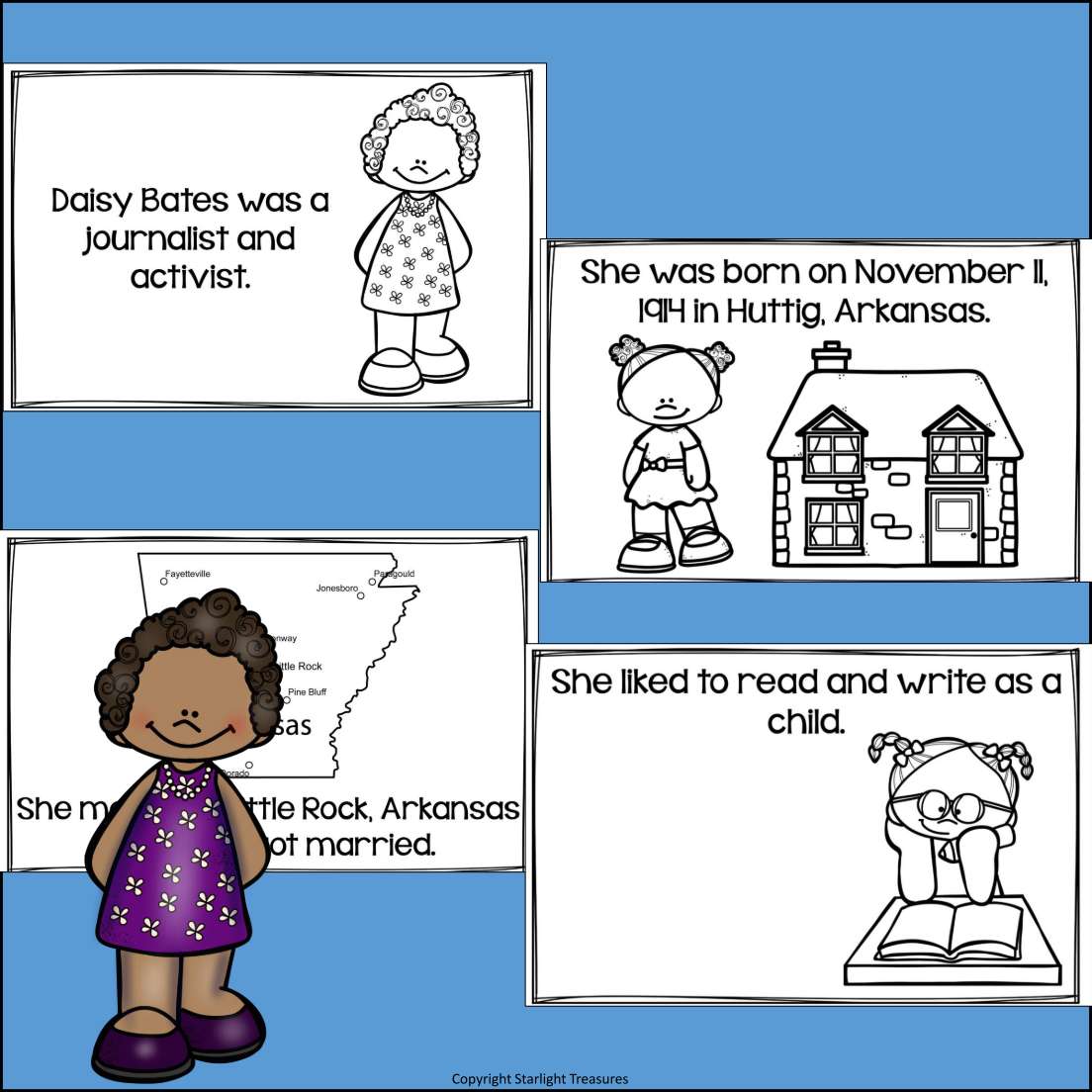 Daisy Bates Mini Book for Early Readers: Black History Month
