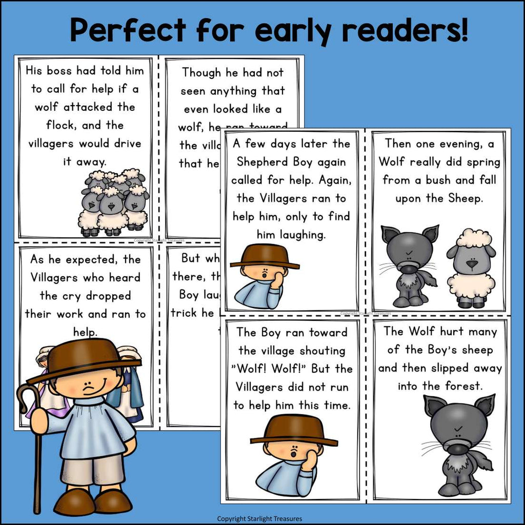 The Boy Who Cried Wolf Mini Book for Early Readers - Aesop's Fables
