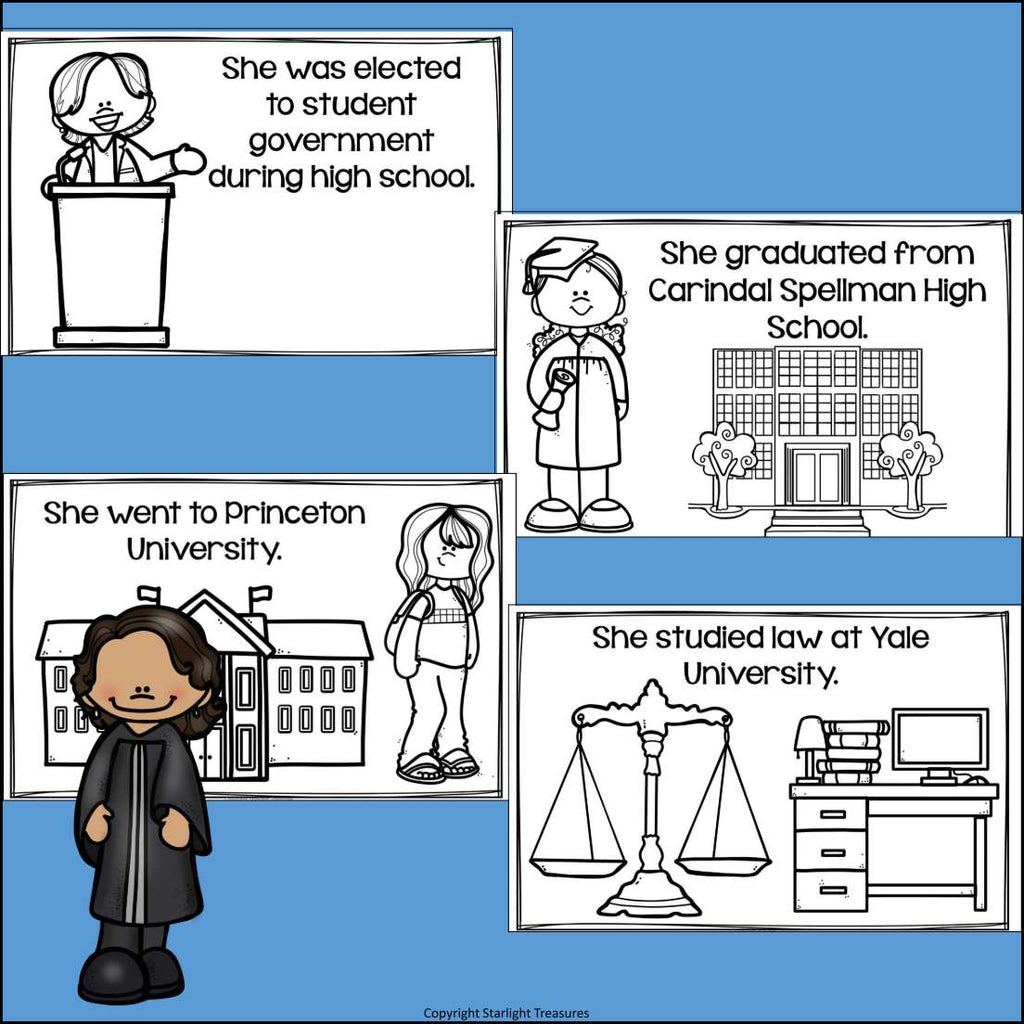 Sonia Sotomayor Mini Book for Early Readers: Hispanic Heritage Month