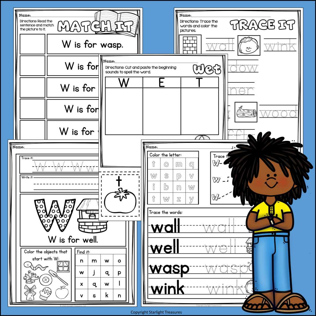 Alphabet Letter of the Week Worksheets for Early Readers - Letter W