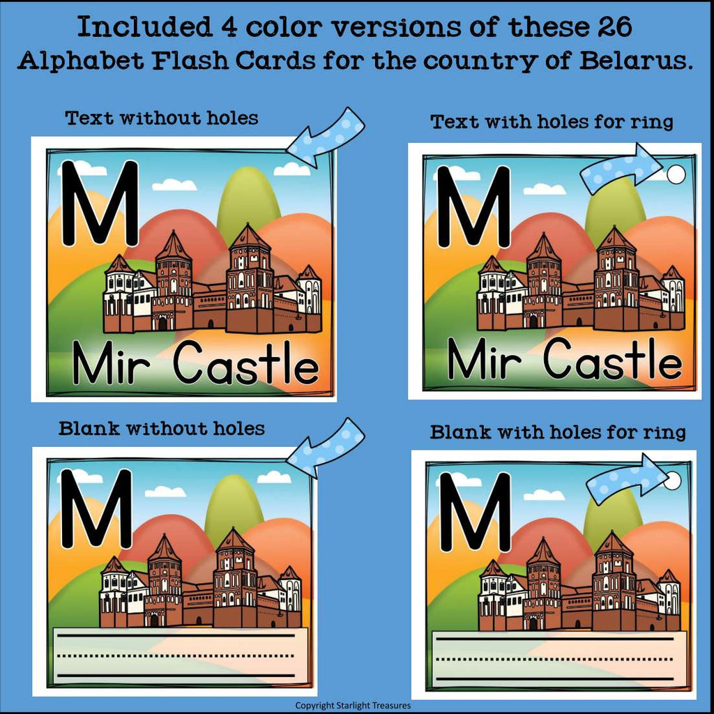 Alphabet Flash Cards for Early Readers - Country of Belarus