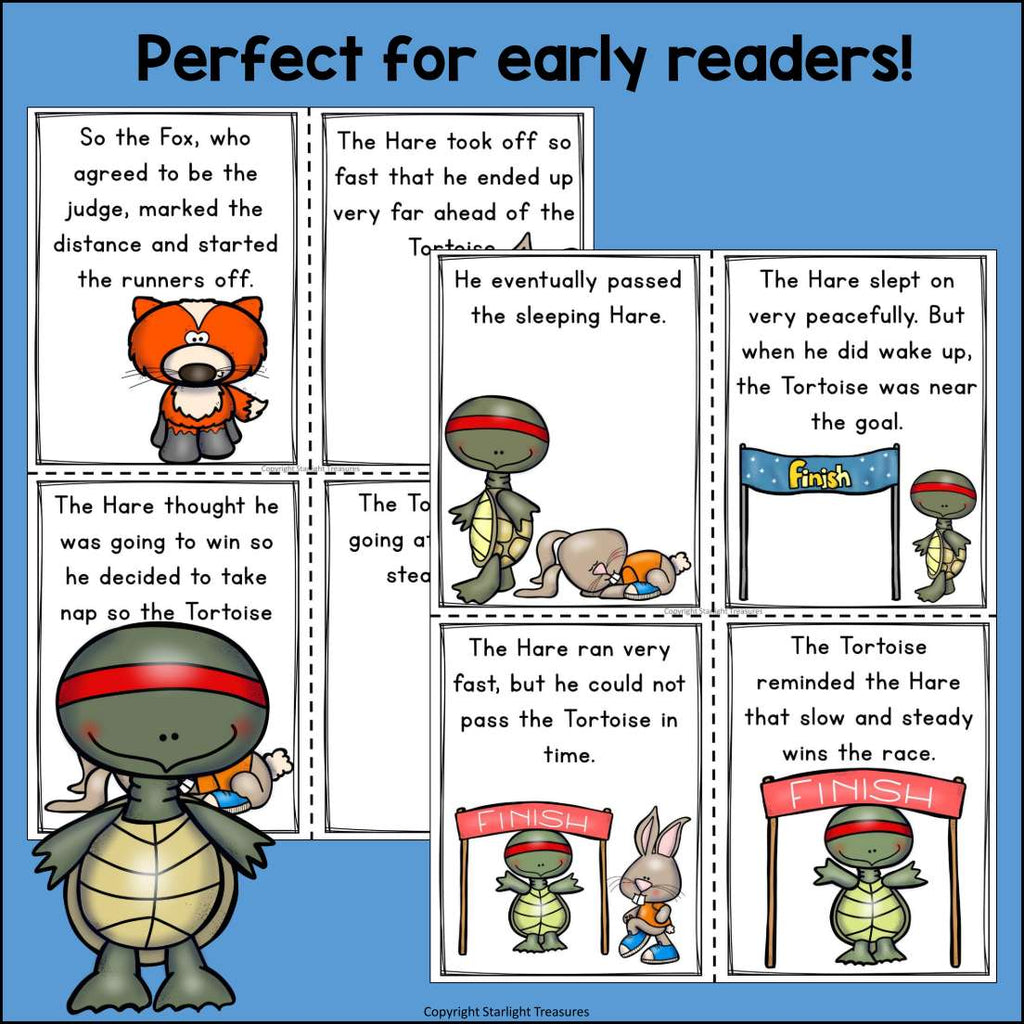 The Tortoise and the Hare Mini Book for Early Readers - Aesop's Fables