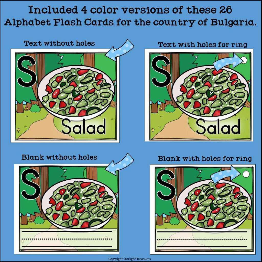 Alphabet Flash Cards for Early Readers - Country of Bulgaria