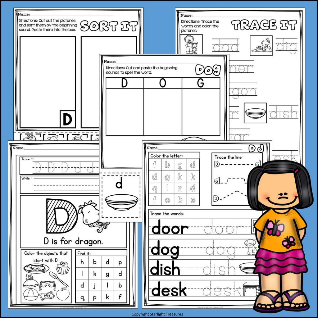 Alphabet Letter of the Week Worksheets for Early Readers - Letter D
