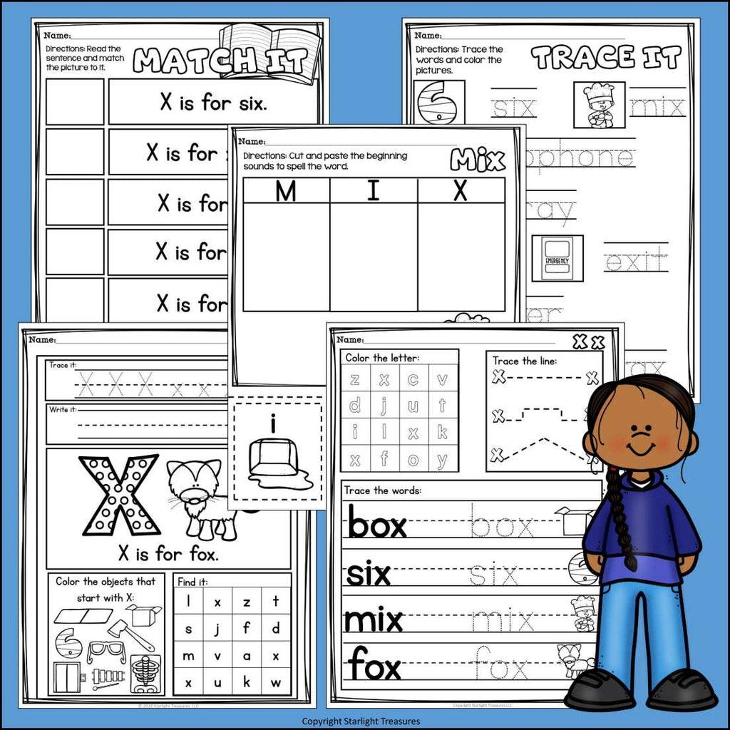 Alphabet Letter of the Week Worksheets for Early Readers - Letter X