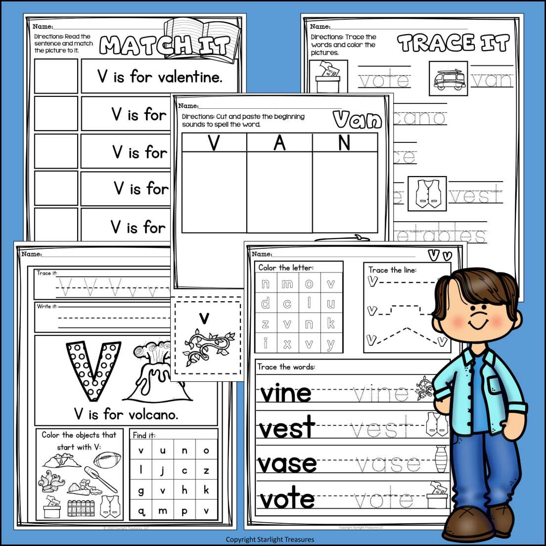 Alphabet Letter of the Week Worksheets for Early Readers - Letter V