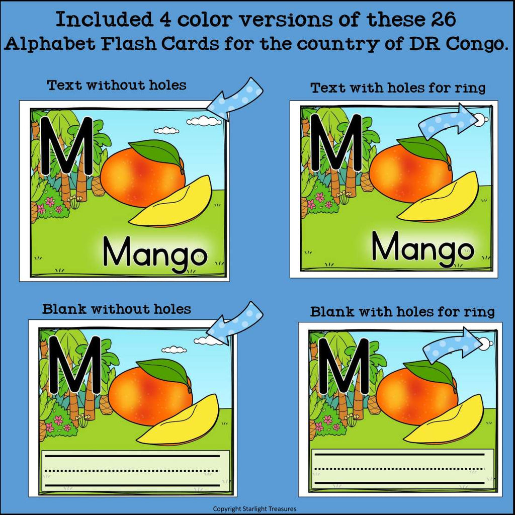Alphabet Flash Cards for Early Readers - Democratic Republic of the Congo
