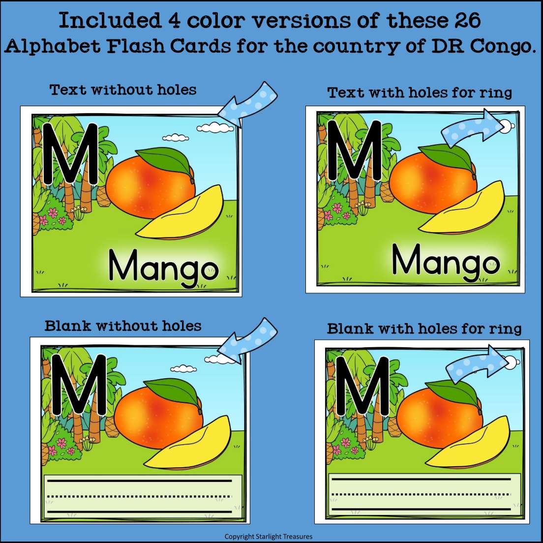 Alphabet Flash Cards for Early Readers - Democratic Republic of the Congo