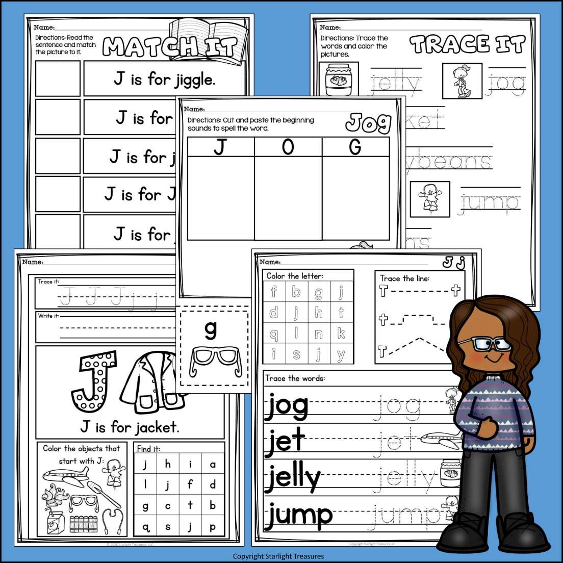 Alphabet Letter of the Week Worksheets for Early Readers - Letter J