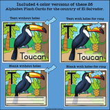 Alphabet Flash Cards for Early Readers - Country of El Salvador