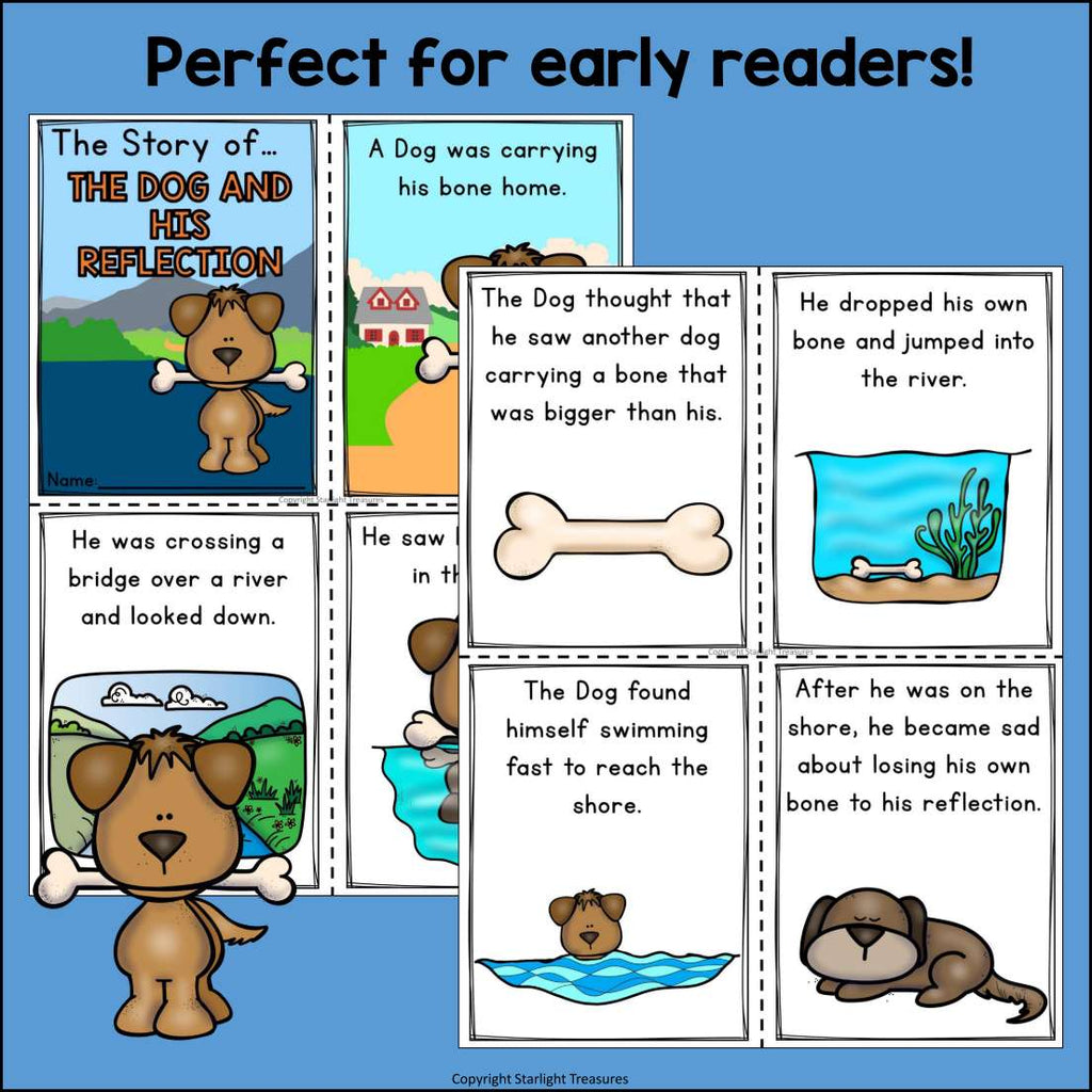 The Dog and His Reflection Mini Book for Early Readers - Aesop's Fables