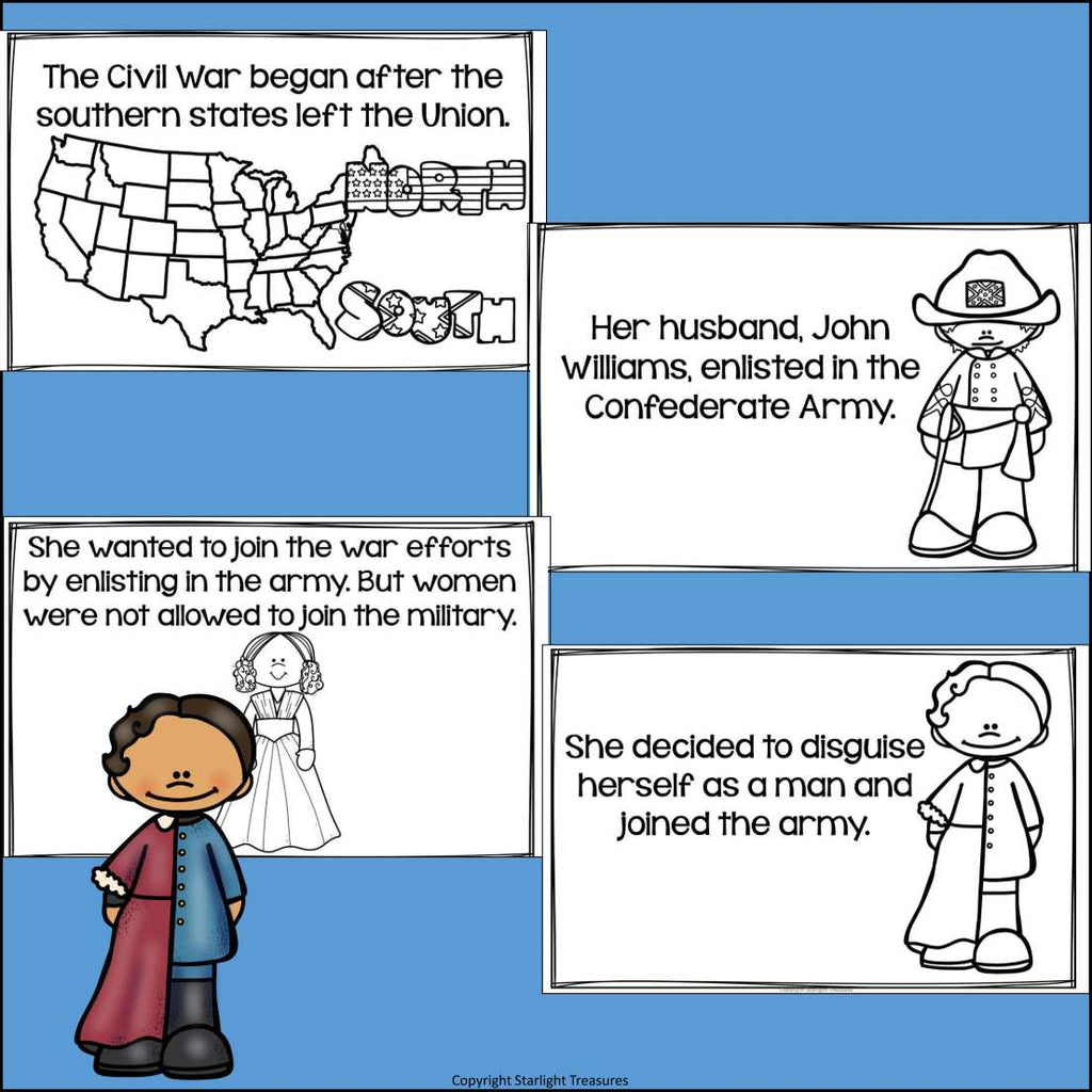 Loreta Janeta Velázquez Mini Book for Early Readers: Hispanic Heritage Month