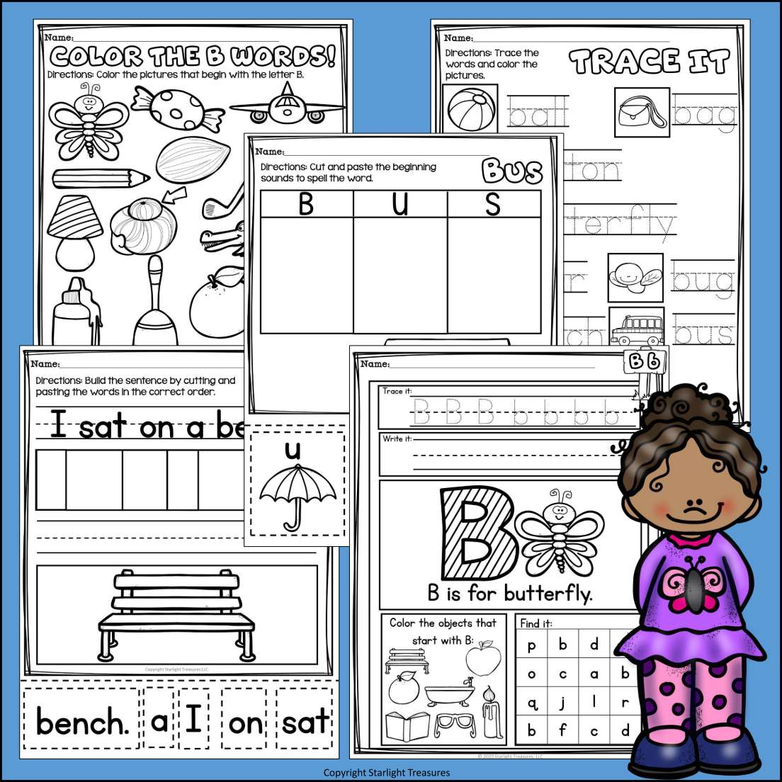 Alphabet Letter of the Week Worksheets for Early Readers - Letter B