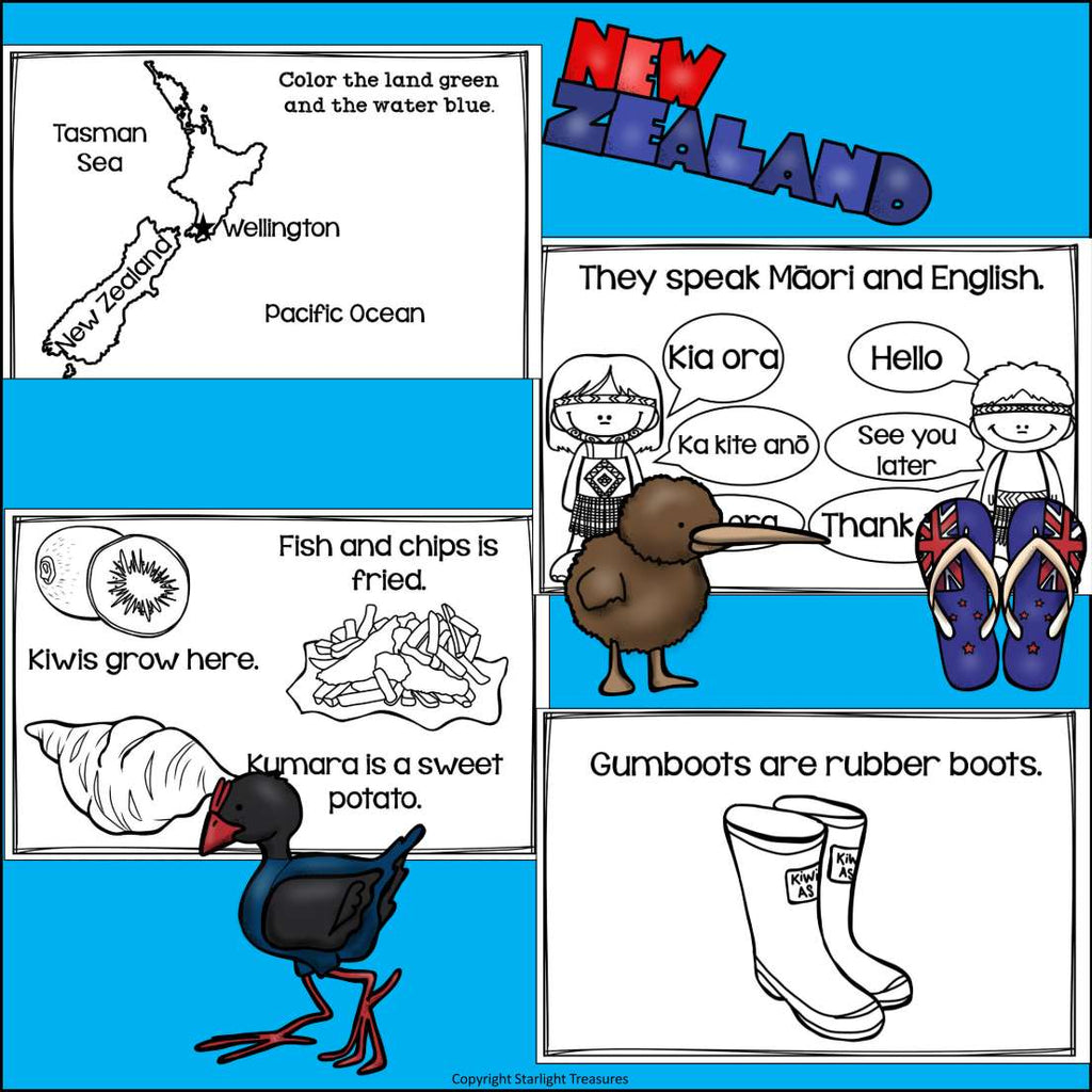 New Zealand Mini Book for Early Readers - A Country Study