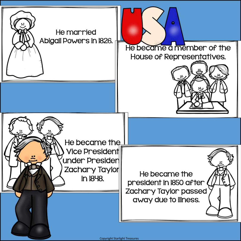 Millard Fillmore Mini Book for Early Readers: Presidents' Day