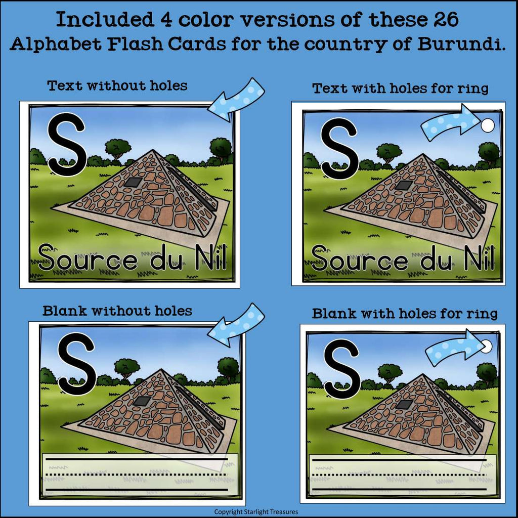 Alphabet Flash Cards for Early Readers - Country of Burundi