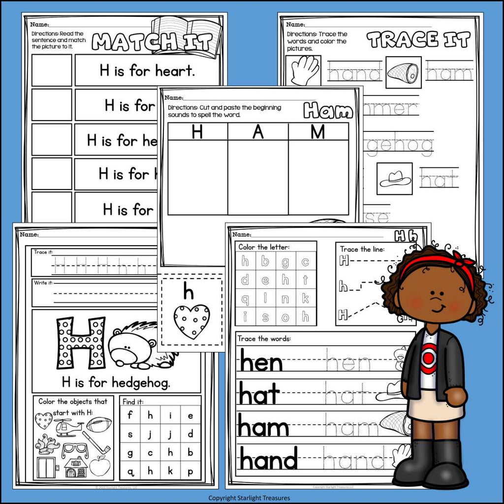 Alphabet Letter of the Week Worksheets for Early Readers - Letter H