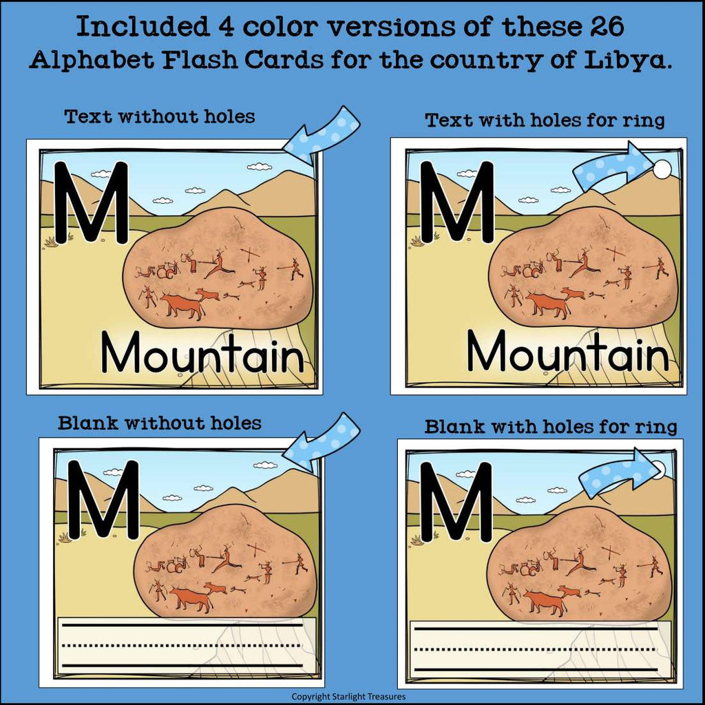 Alphabet Flash Cards for Early Readers - Country of Libya