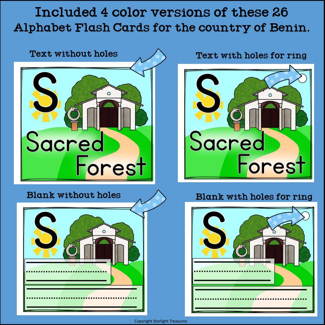 Alphabet Flash Cards for Early Readers - Country of Benin
