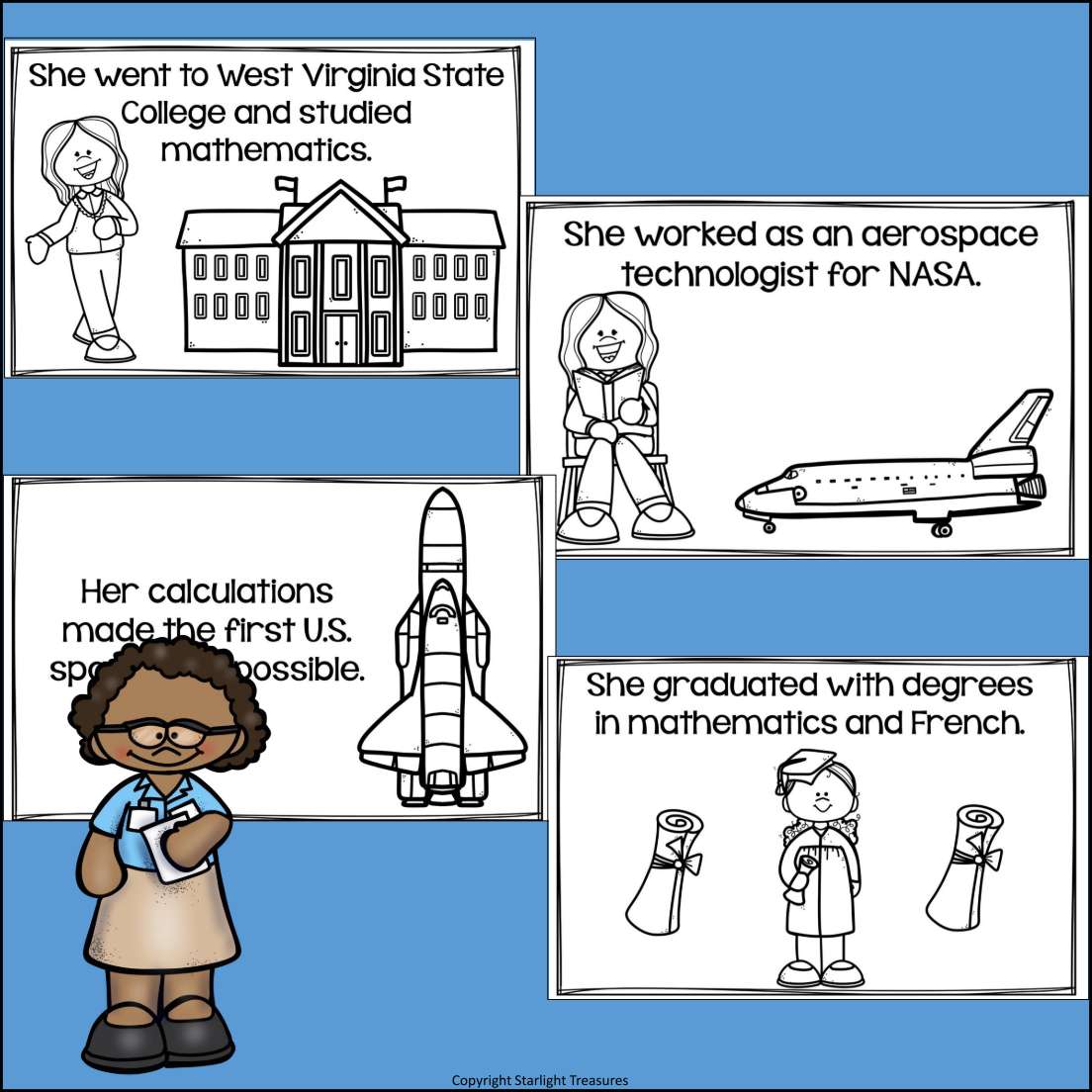Katherine Johnson Mini Book for Early Readers: Black History Month