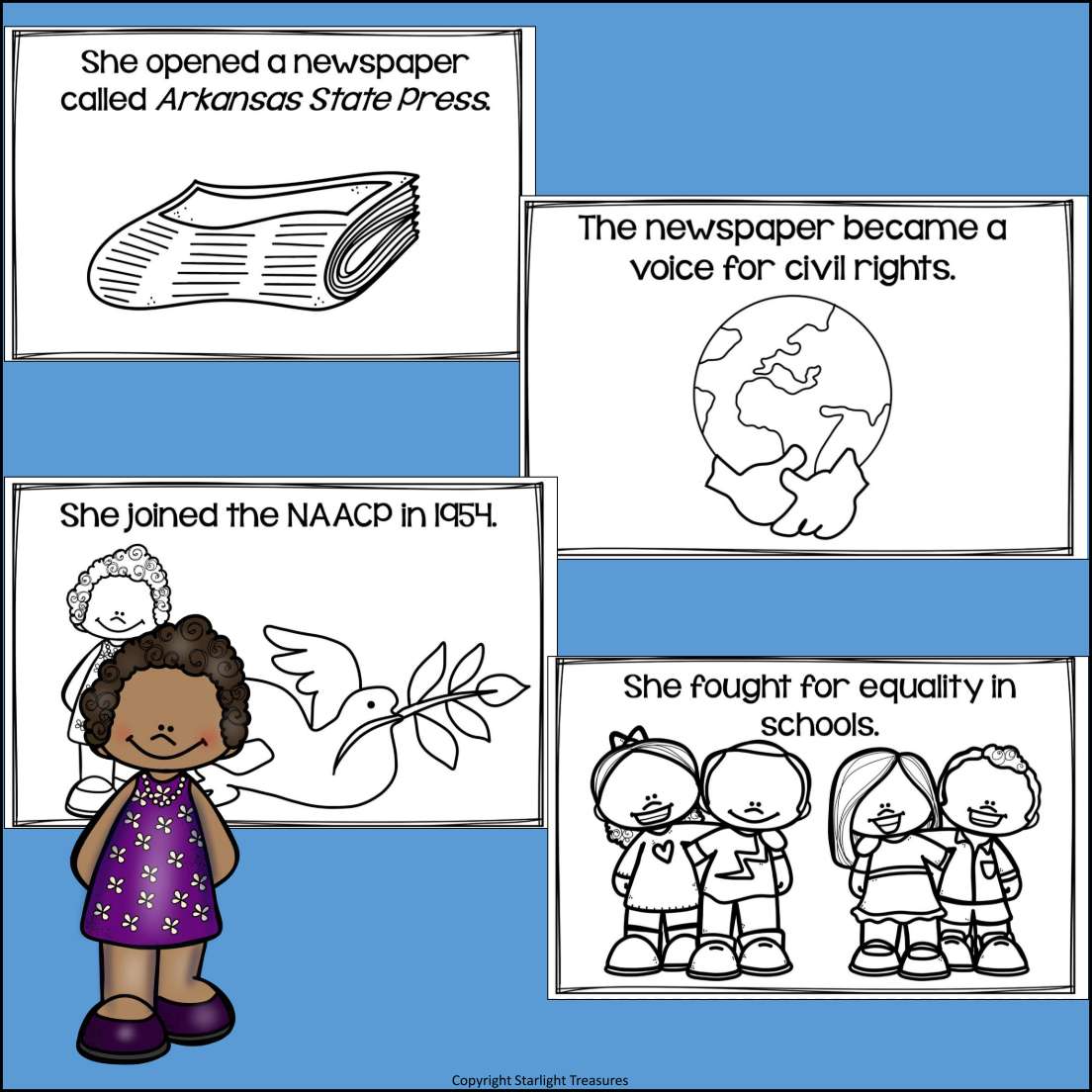 Daisy Bates Mini Book for Early Readers: Black History Month