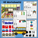 Back to School Pre-K Kindergarten Worksheets for Early Readers - Back 2 School