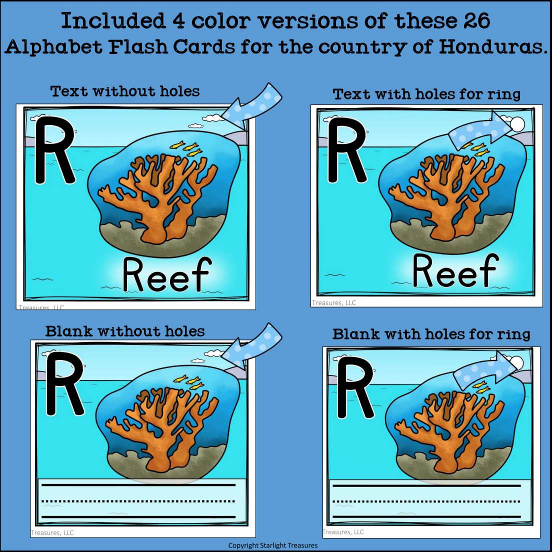 Alphabet Flash Cards for Early Readers - Country of Honduras