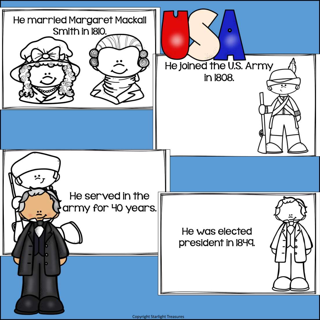 Zachary Taylor Mini Book for Early Readers: Presidents' Day