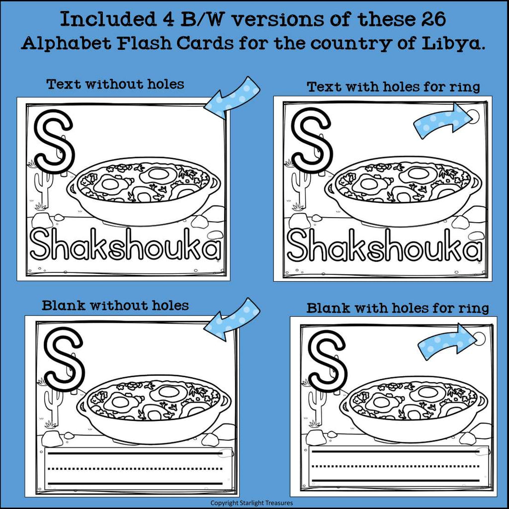 Alphabet Flash Cards for Early Readers - Country of Libya