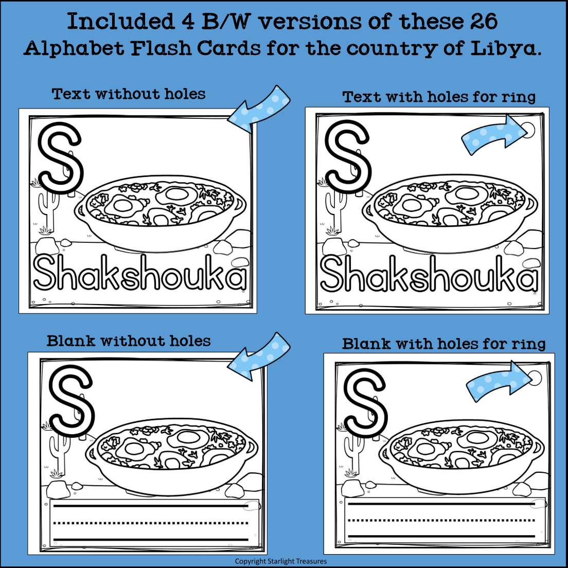 Alphabet Flash Cards for Early Readers - Country of Libya