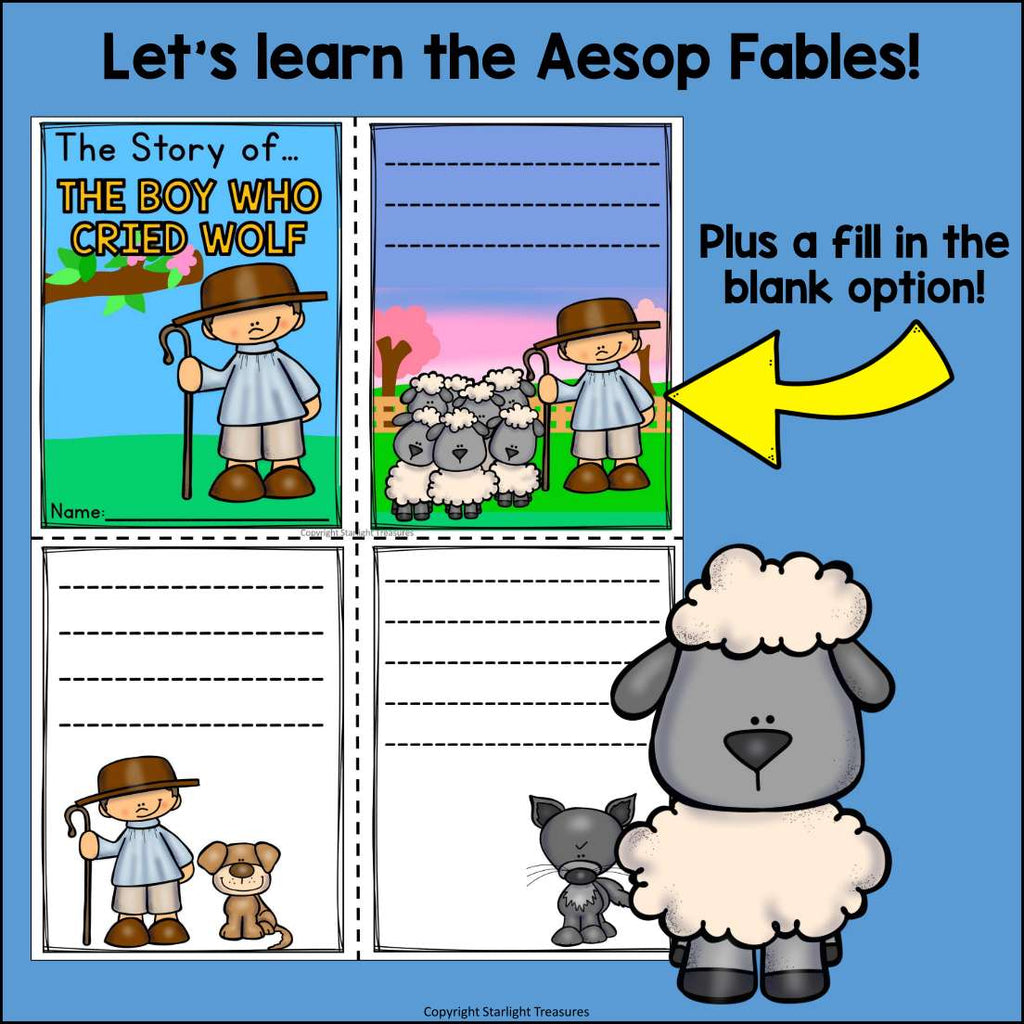 The Boy Who Cried Wolf Mini Book for Early Readers - Aesop's Fables