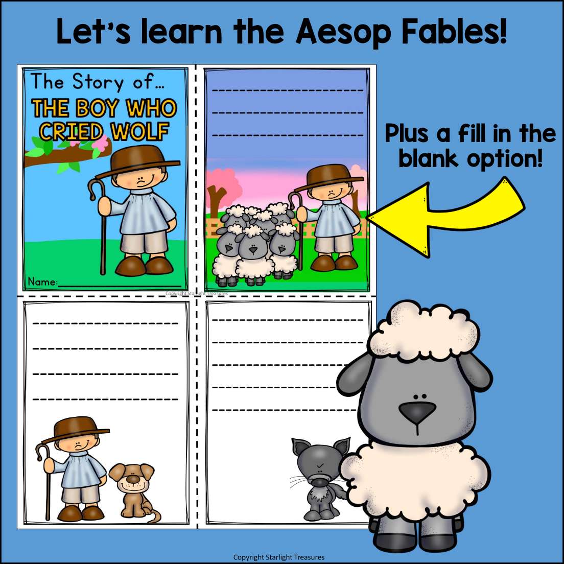 The Boy Who Cried Wolf Mini Book for Early Readers - Aesop's Fables