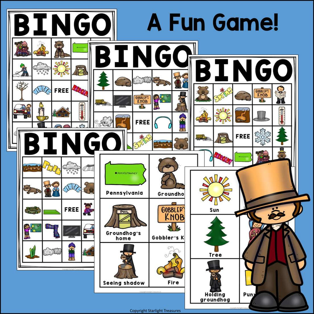 Groundhog Day Bingo Cards for Early Readers - Groundhog Day Bingo FREEBIE