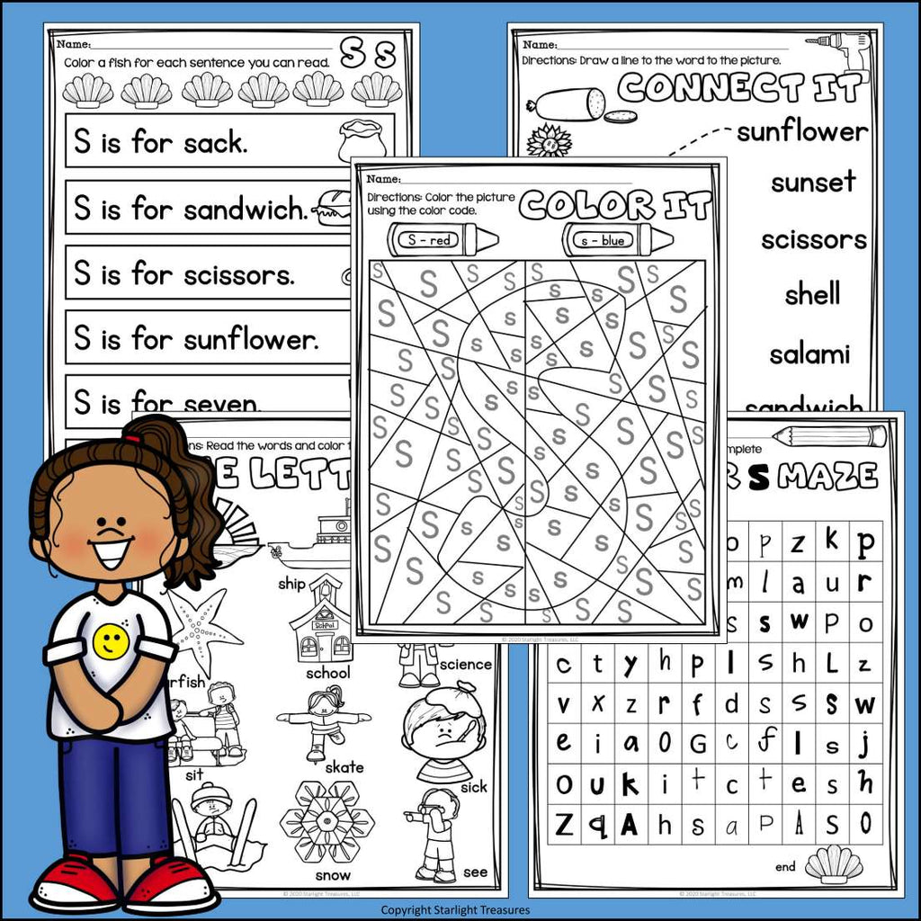 Alphabet Letter of the Week Worksheets for Early Readers - Letter S