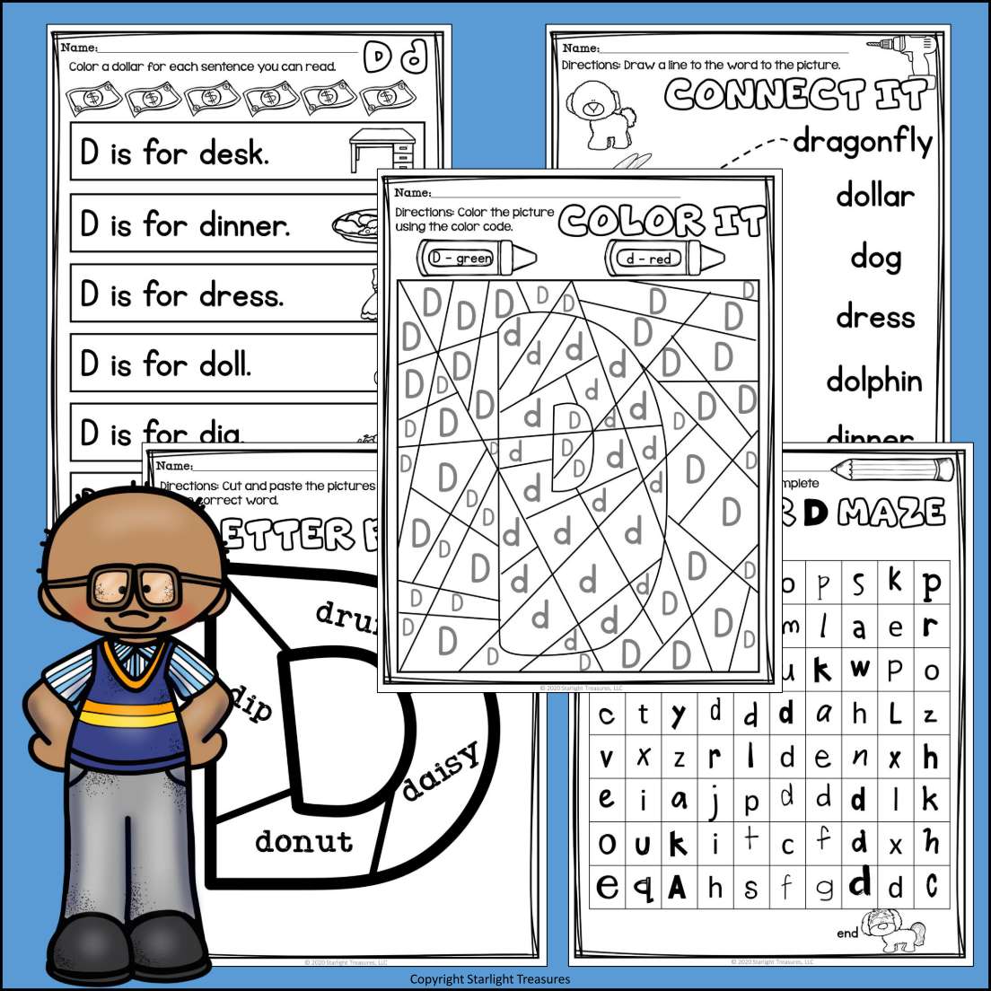 Alphabet Letter of the Week Worksheets for Early Readers - Letter D