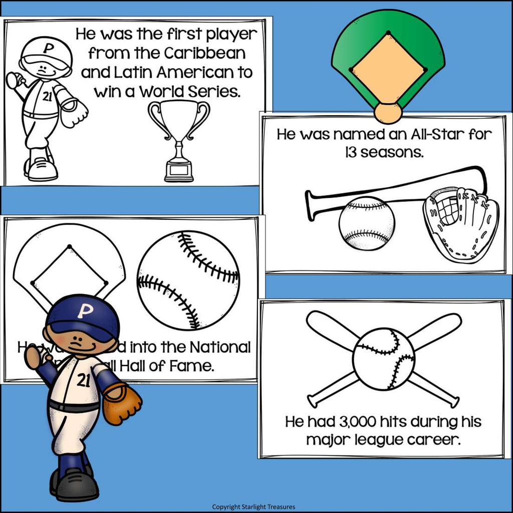 Roberto Clemente Mini Book for Early Readers: Hispanic Heritage Month
