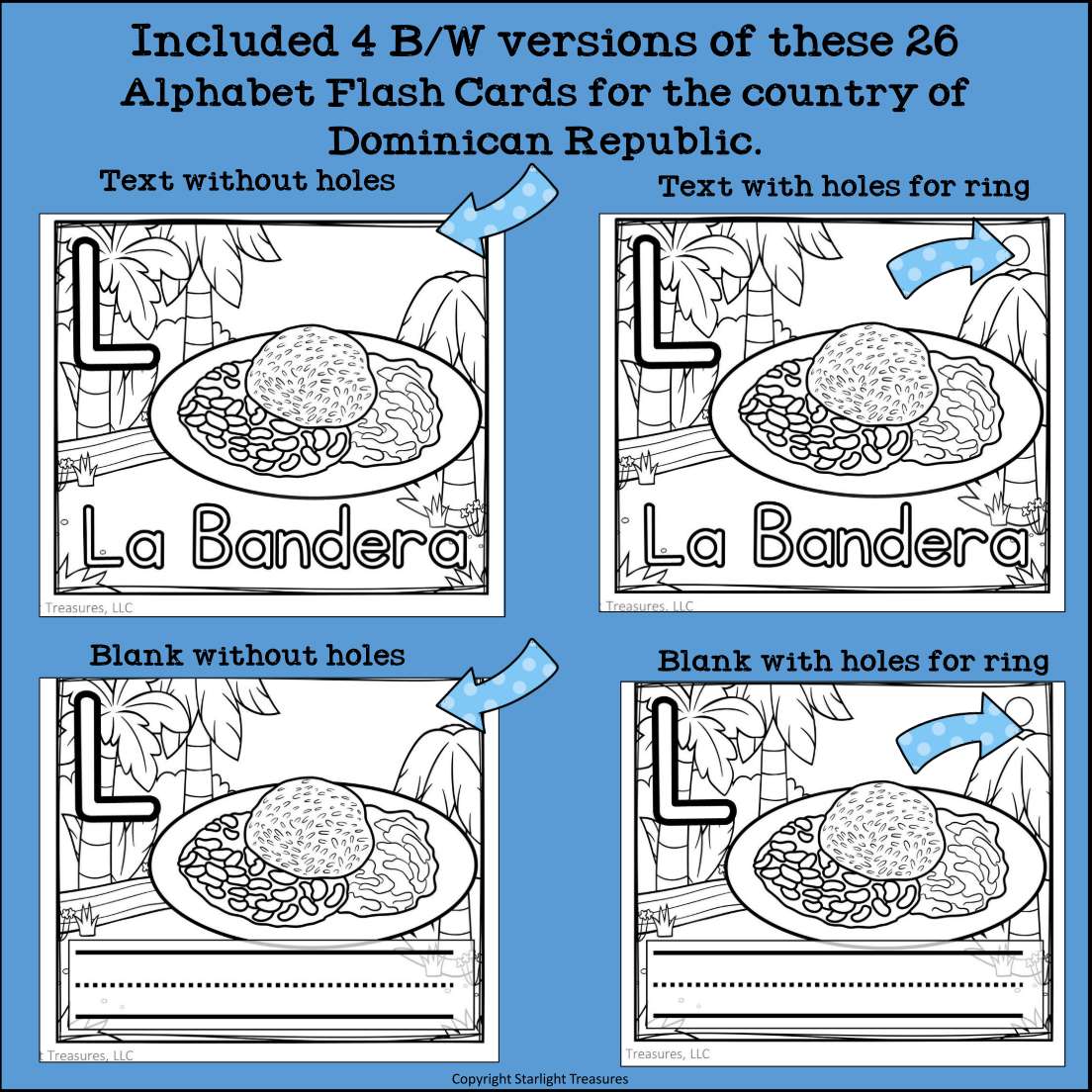 Alphabet Flash Cards for Early Readers - Country of Dominican Republic