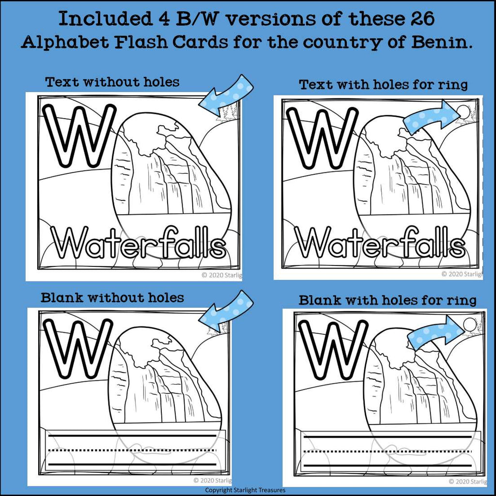 Alphabet Flash Cards for Early Readers - Country of Benin