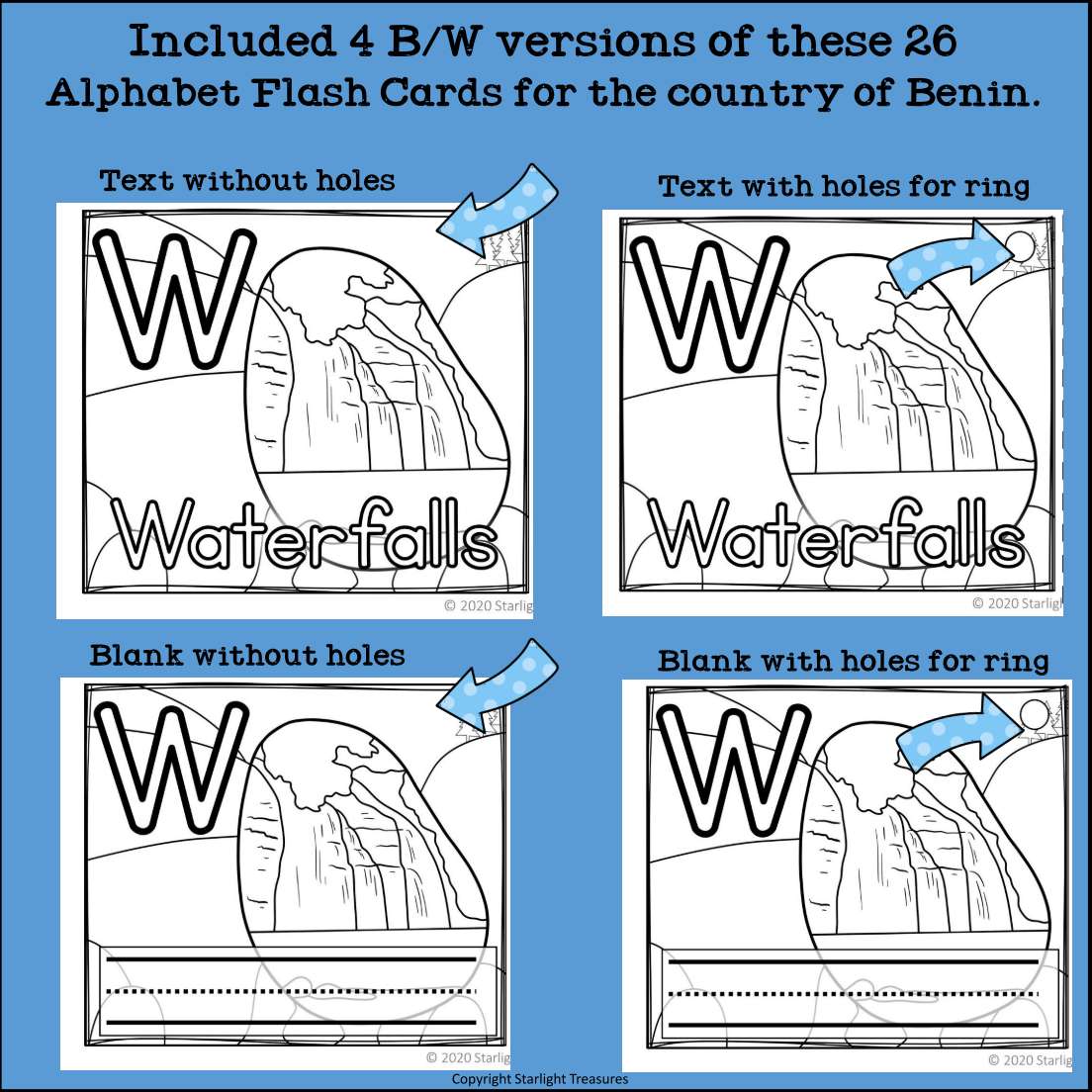 Alphabet Flash Cards for Early Readers - Country of Benin