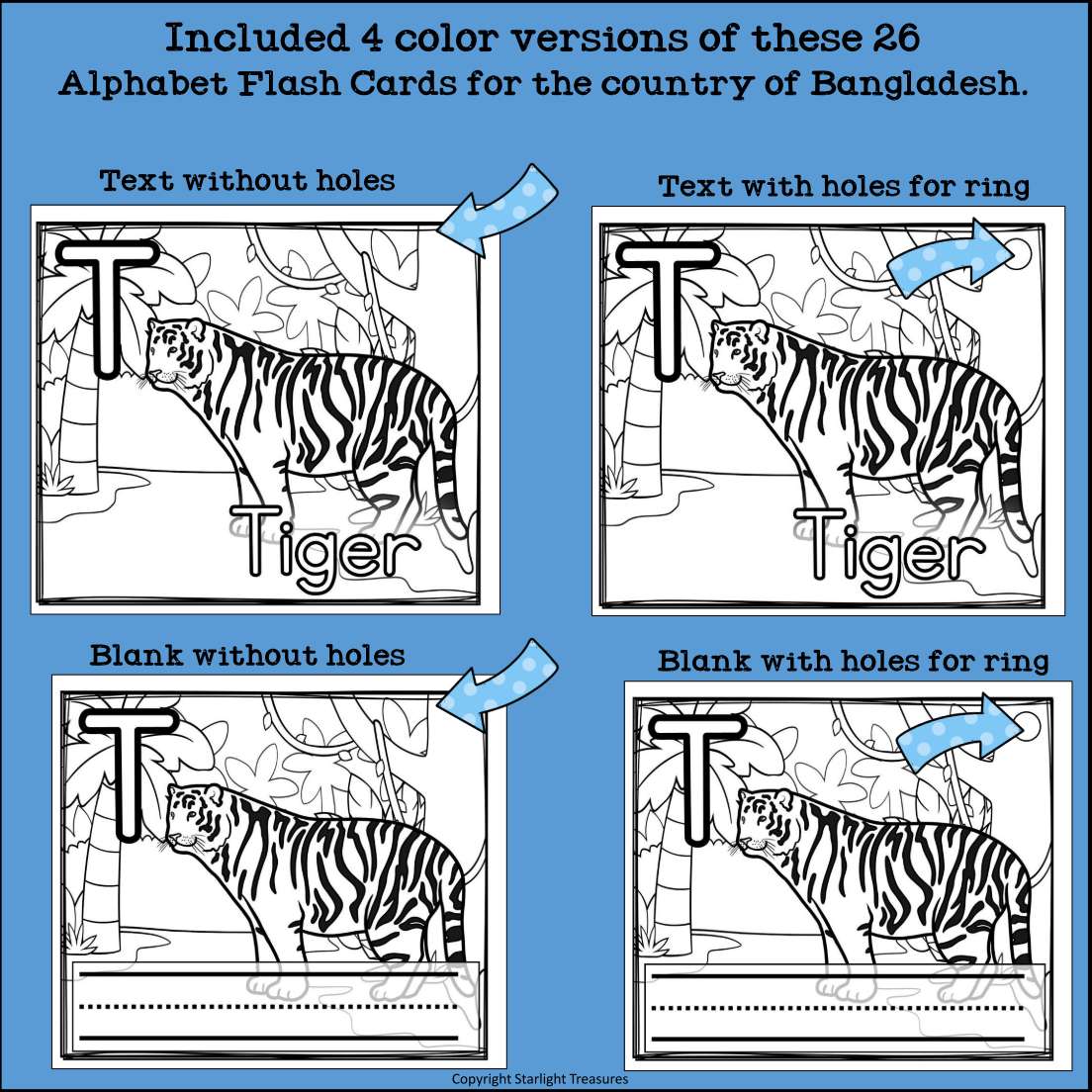 Alphabet Flash Cards for Early Readers - Country of Bangladesh