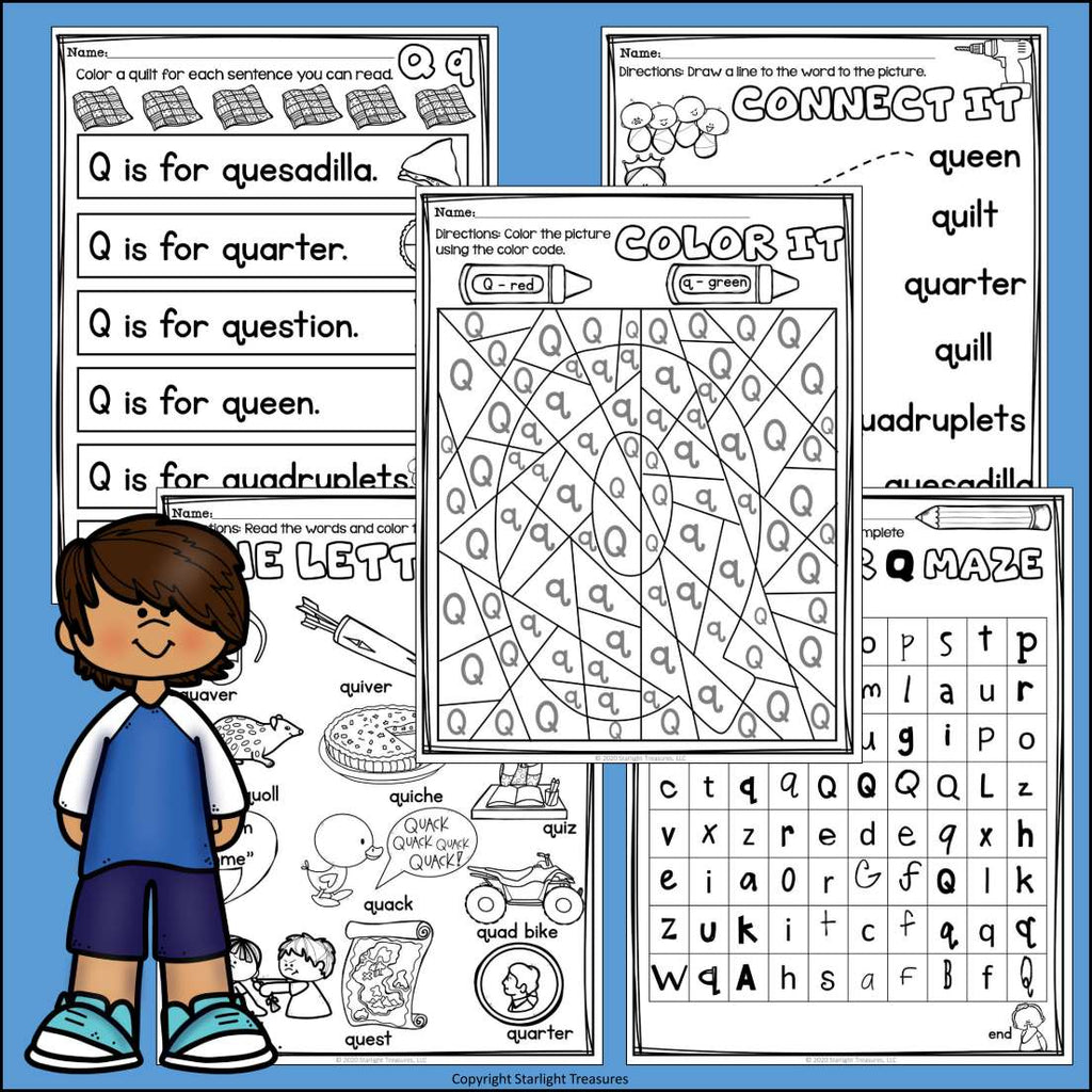 Alphabet Letter of the Week Worksheets for Early Readers - Letter Q