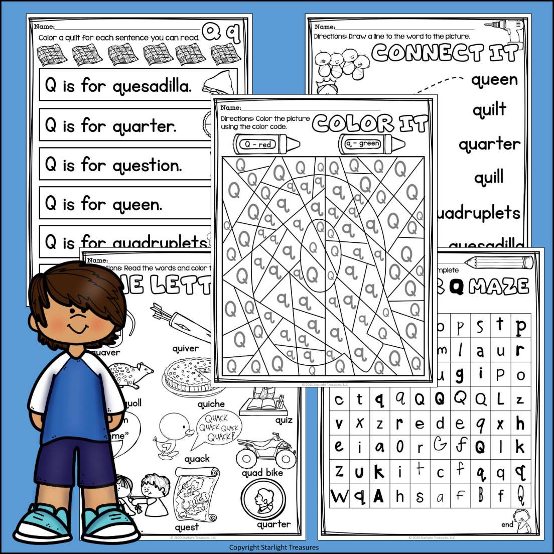 Alphabet Letter of the Week Worksheets for Early Readers - Letter Q