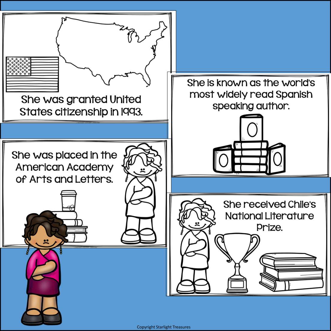 Isabel Allende Mini Book for Early Readers: Hispanic Heritage Month